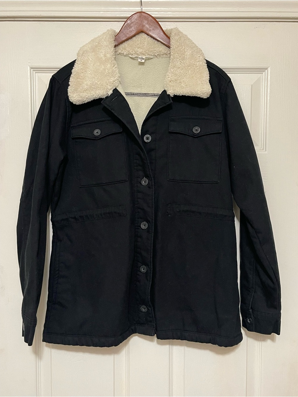 Hang Ten Black Jacket with Cream Sherpa Collar